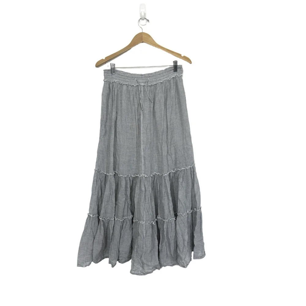 Ralph Lauren Denim & Supply Tiered Midi Skirt Women M Boho Cottagecore Western - Picture 2 of 9